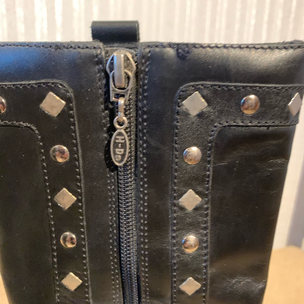 Harley-Davidson Black Leather Heeled Boots - Picture 4 of 8